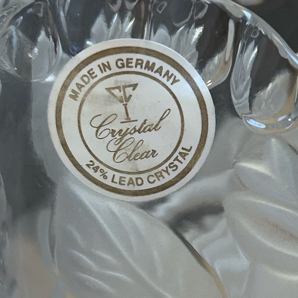 Anna Hutte Bleikristall 24% Lead Crystal Vase Rose Flower Made In Germany GB001 - Picture 3 of 5